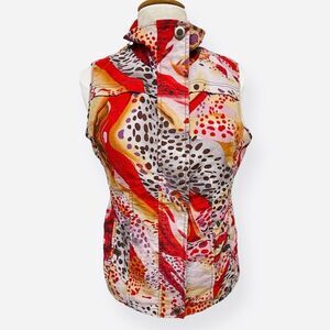Spanner Wild Thing Red and Orange Vest Abstract Women's Small